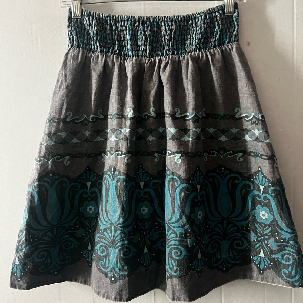 Free People Gray and Teal A-Line Skirt - Picture 15 of 16